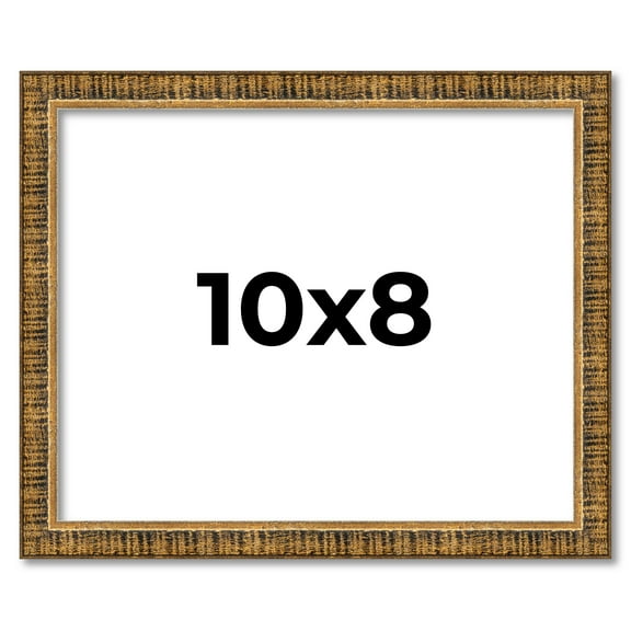 10x8 Frame Gold Solid Wood Picture Frame - Complete Modern Photo Frame Includes UV Acrylic