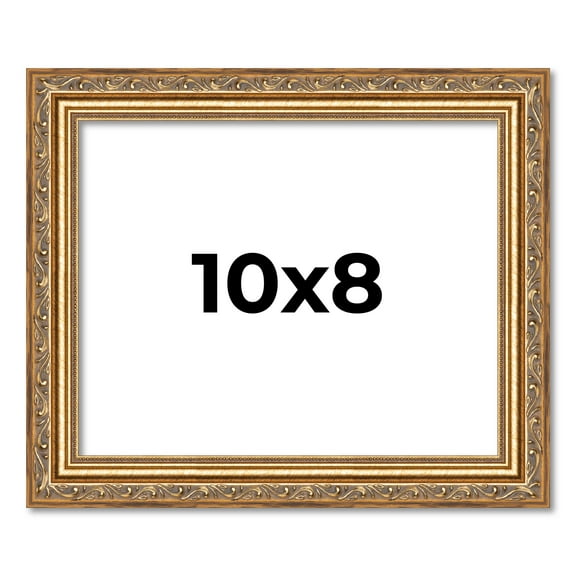 10x8 Frame Gold Solid Wood Picture Frame Width 1.25 Inches | Interior Frame Depth 0.375 Inches |