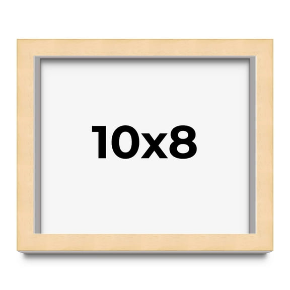 10x8 Frame Natural Wood Picture Frame | 0.75 Inch Moulding Width | with UV Acrylic Plexiglass, Foam