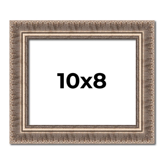 10x8 Frame Silver Harvest Ornate Solid Wood Picture Frame | 1.75 Inch Moulding Width |Mayflower
