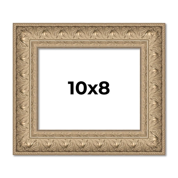 10x8 Frame Silver Ornate Picture Frame Complete Wood Picture Frame with UV Acrylic, Foam Board