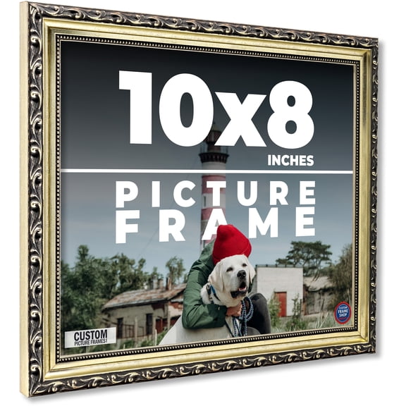 10x8 Frame Silver Solid Wood Picture Frame Width 1.125 Inches | Interior Frame Depth 0.375 Inches |