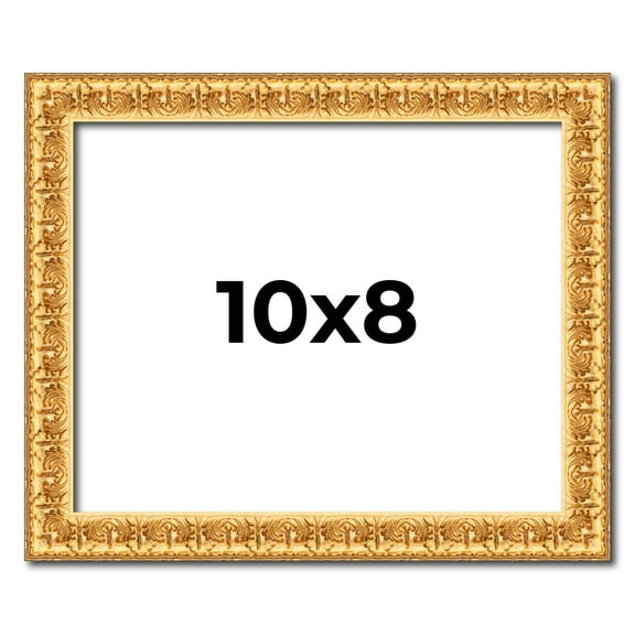 10x8 Frame gold Picture Frame Complete Wood Picture Frame with UV Acrylic, Foam Board Backing &