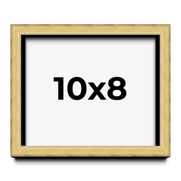 10x8 Shadow Box Frame Gold | 1.375 Inches Deep Real Wood Contemporary Shadowbox Display Frame | UV