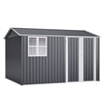 thumbnail image 1 of 10x8FT Outdoor Steel Storage Shed - Lockable Doors & Clear Window for Garden/Patio Tools, 1 of 14