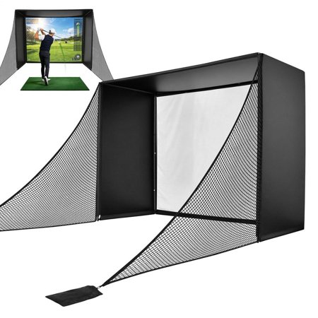 10x8ft Golf Simulator Enclosure Kit, Indoor Home Golf Cage with Side Shank Nets and Foam Padding for Garage Practice(No Projector, Transmitter Monitor, and Simulator Software)