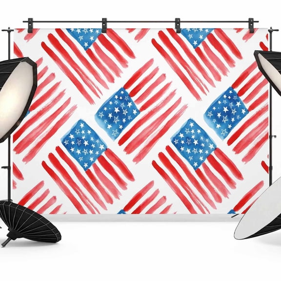 10x8ft Photo Backdrop, American Flag Soft Polyester Backdrop Curtains Photography Backdrops, Independence Day Stars Striped Flag Brushed Background for Photoshoots Studio Video Portrait Parties