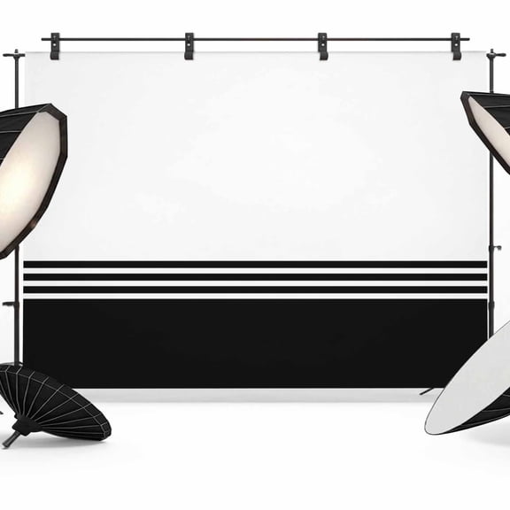 10x8ft Photo Backdrop, Black White Striped Soft Polyester Backdrop Curtains Photography Backdrops, Modern Abstract Art Aesthetics Brushed Background for Photoshoots Studio Video Portrait Parties