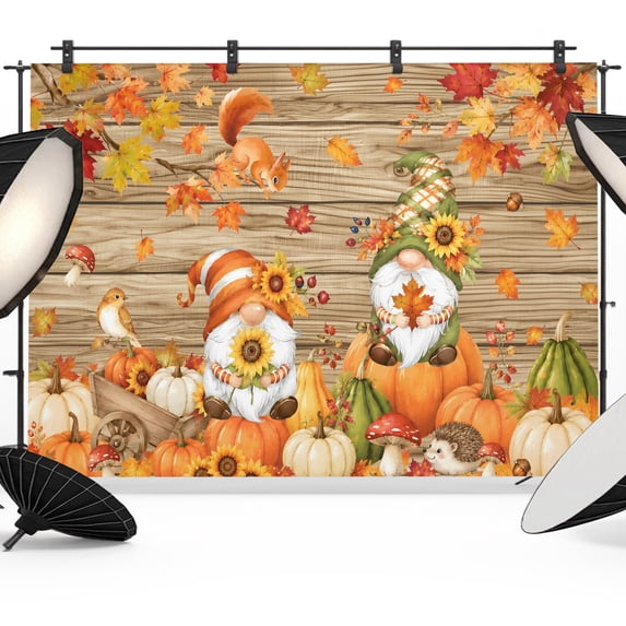 10x8ft Photo Backdrop, Fall Pumpkins Soft Polyester Backdrop Curtains ...