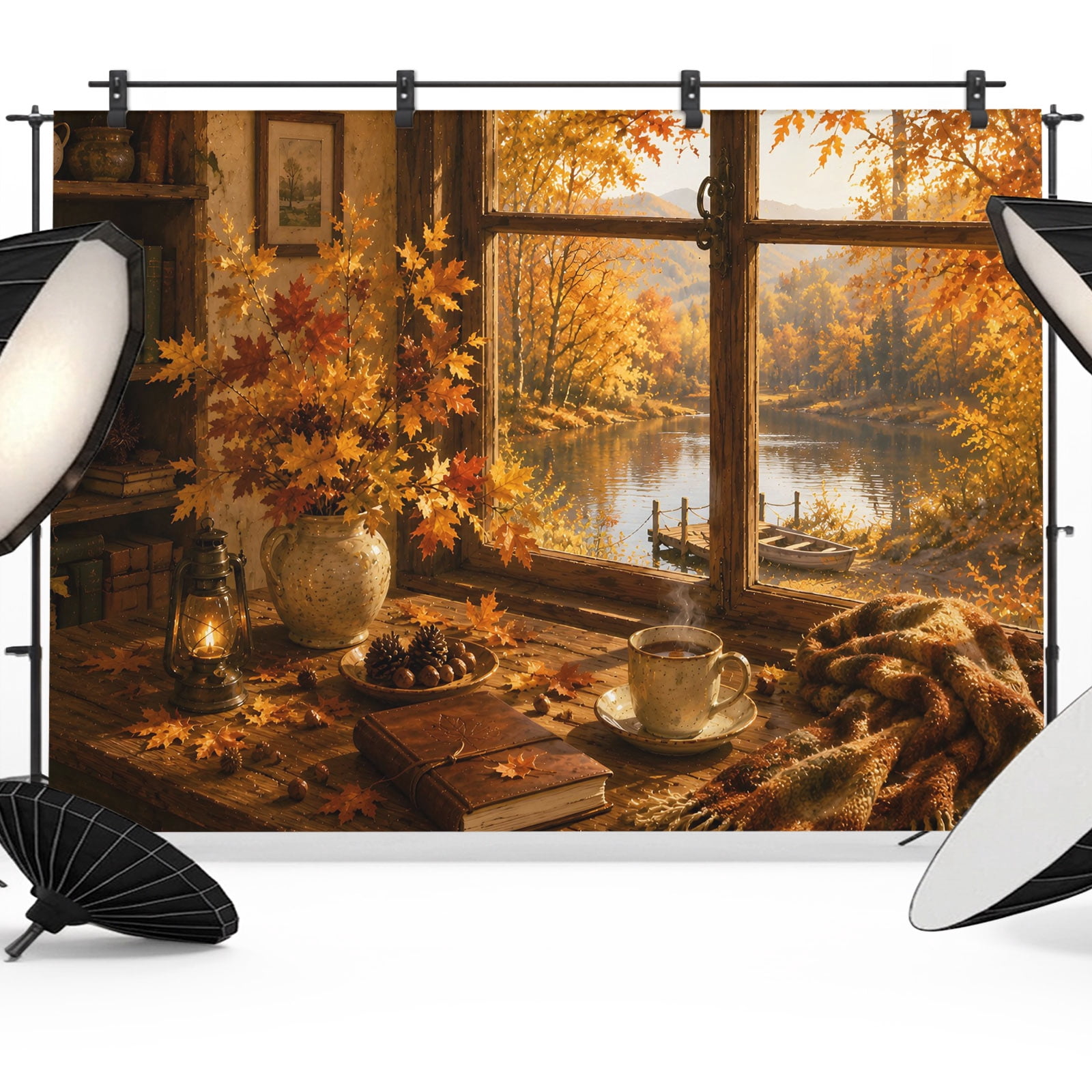 Typical Backdrop 10x8ft Photo Backdrop, Fall Thanksgiving Soft Polyester Backdrop ...