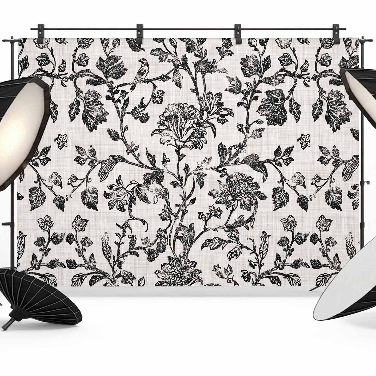 10x8ft Photo Backdrop, Farmhouse Black Soft Polyester Backdrop Curtains ...