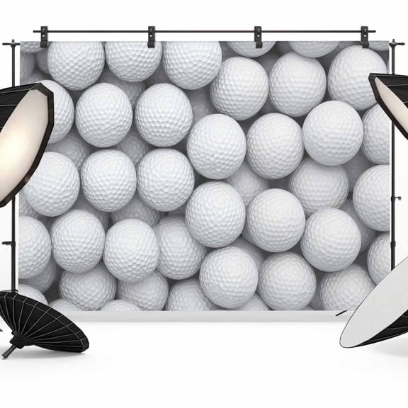 10x8ft Photo Backdrop, Golf Soft Polyester Backdrop Curtains Photography Backdrops, Modern Geometric Abstract Balls Textured Brushed Background for Photoshoots Studio Video Portrait Parties