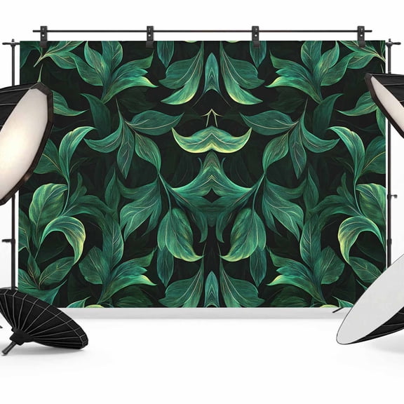 10x8ft Photo Backdrop, Green Leaf Soft Polyester Backdrop Curtains Photography Backdrops, Nature Vines Branch Summer Tropical Plant Brushed Background for Photoshoots Studio Video Portrait Parties
