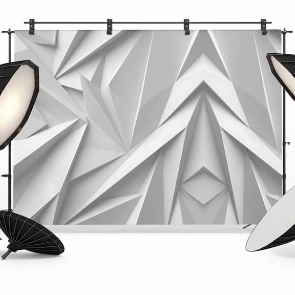 10x8ft Photo Backdrop, Grey Geometric Soft Polyester Backdrop Curtains Photography Backdrops, Modern 3D Relief Abstract Minimalist Brushed Background for Photoshoots Studio Video Portrait Parties