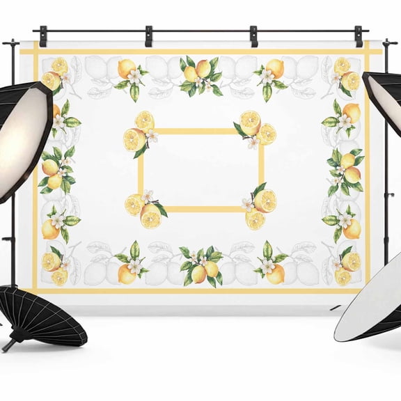 10x8ft Photo Backdrop, Lemon Yellow Soft Polyester Backdrop Curtains Photography Backdrops, Modern Country Flower Floral Summer Spring Brushed Background for Photoshoots Studio Video Portrait Parties