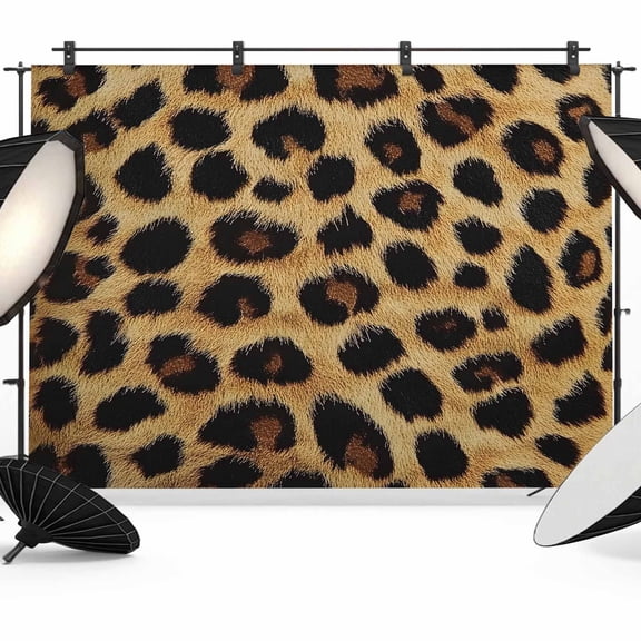 10x8ft Photo Backdrop, Leopard Print Soft Polyester Backdrop Curtains Photography Backdrops, Brown Yellow Retro Animal Fur Pattern Brushed Background for Photoshoots Studio Video Portrait Parties
