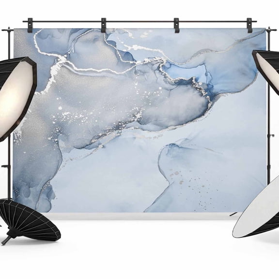 10x8ft Photo Backdrop, Marble Blue Soft Polyester Backdrop Curtains Photography Backdrops, Modern Abstract Ink Painting Luxury Brushed Background for Photoshoots Studio Video Portrait Parties