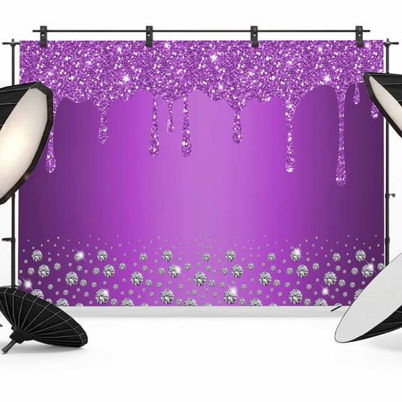 10x8ft Photo Backdrop, Modern Purple Soft Polyester Backdrop Curtains Photography Backdrops, Abstract Diamond Luxury Gradient Brushed Background for Photoshoots Studio Video Portrait Parties