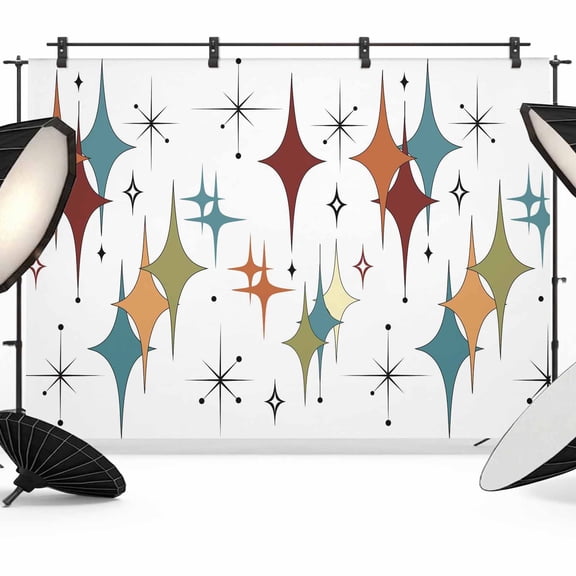 10x8ft Photo Backdrop, Multi-Color Diamond Soft Polyester Backdrop Curtains Photography Backdrops, Modern Geometric Middle Century White Brushed Background for Photoshoots Studio Portrait Parties