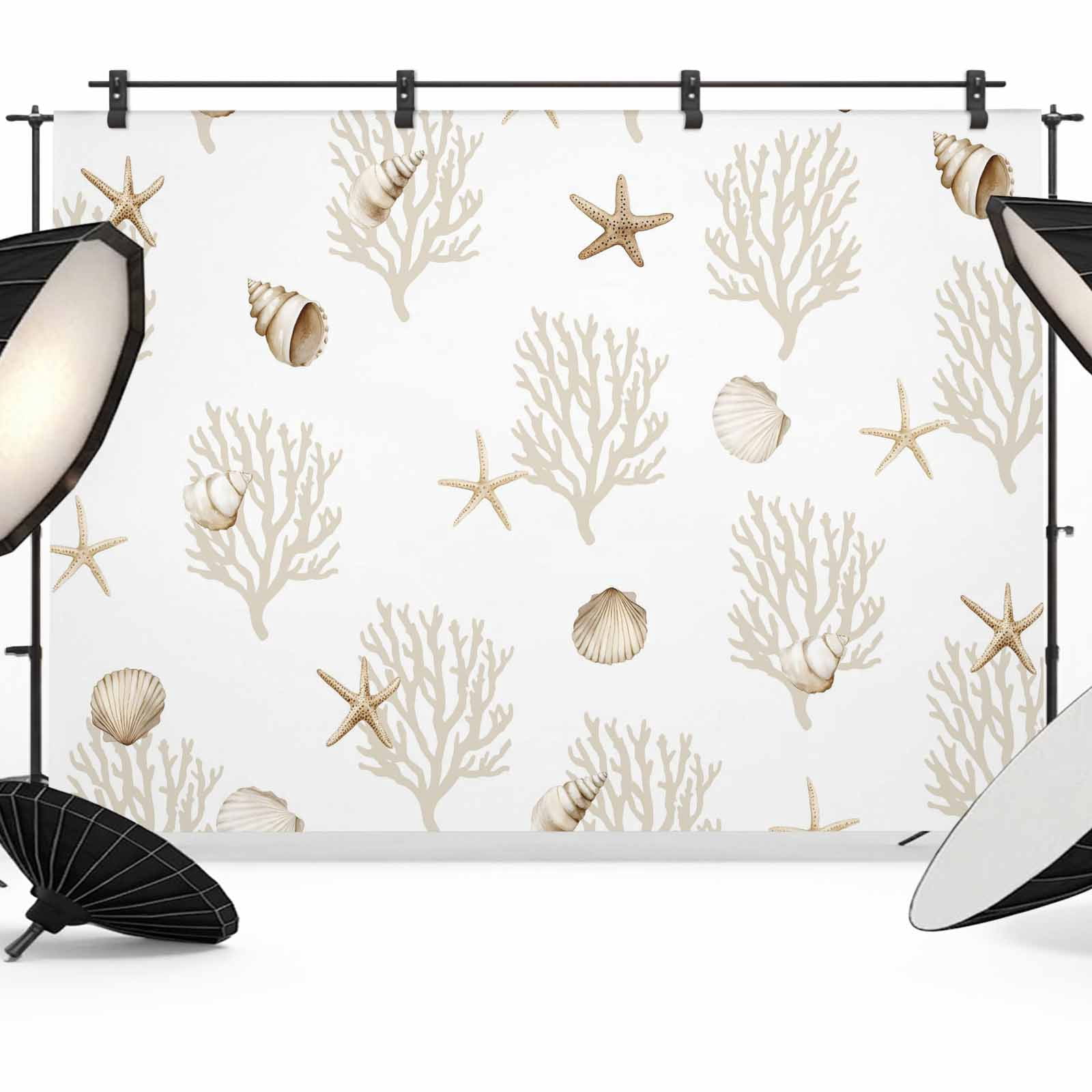 10x8ft photo backdrop, starfish coastal soft polyester... 10x8ft Photo Backdrop, Ocean Beige Coral Soft Polyester Backdrop ...