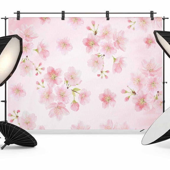 10x8ft Photo Backdrop, Pink Floral Soft Polyester Backdrop Curtains Photography Backdrops, Modern Farmhouse Aesthetic Shabby Chic Flower Brushed Background for Photoshoots Studio Portrait Parties
