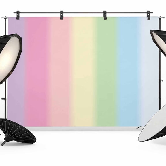10x8ft Photo Backdrop, Rainbow Stripes Soft Polyester Backdrop Curtains Photography Backdrops, Modern Colorful Cream Striped Aesthetics Brushed Background for Photoshoots Studio Portrait Parties