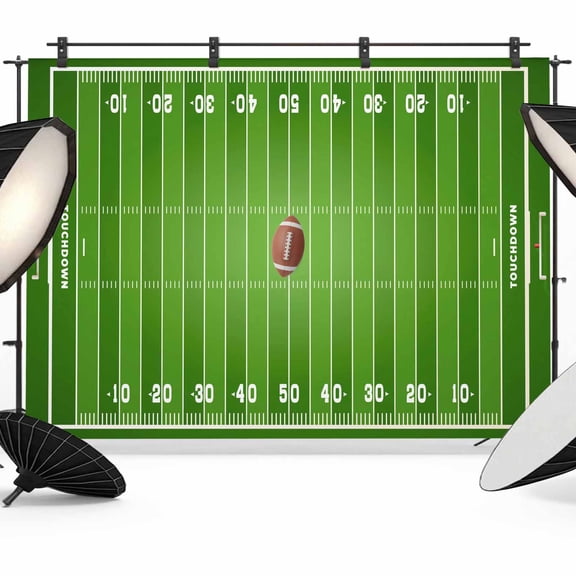 10x8ft Photo Backdrop, Rugby Sport Soft Polyester Backdrop Curtains Photography Backdrops, American Football Field Stadium Brushed Background for Photoshoots Studio Video Portrait Parties