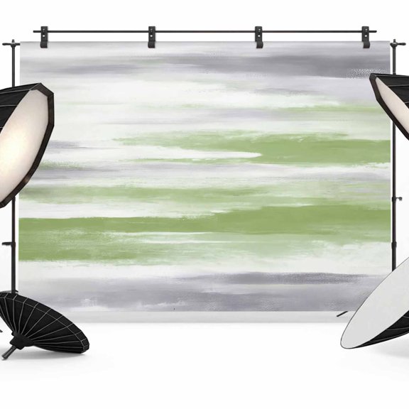 10x8ft Photo Backdrop, Sage Green Gray Soft Polyester Backdrop Curtains Photography Backdrops, Neutral Abstract White Ombre Texture Brushed Background for Photoshoots Studio Video Portrait Parties