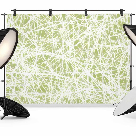 10x8ft Photo Backdrop, Spring Lime Green Cobweb Soft Polyester Backdrop Curtains Photography Backdrops, Abstract Minimalist Lines Brushed Background for Photoshoots Studio Video Portrait Parties