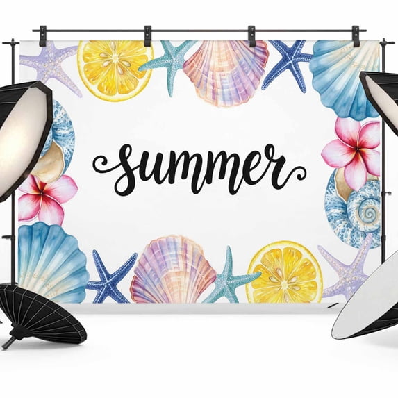 10x8ft photo backdrop, starfish coastal soft polyester... 10x8ft Photo Backdrop, Summer Coastal Soft Polyester Backdrop Curtains ...