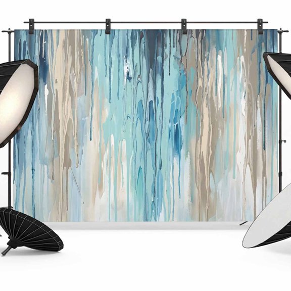 10x8ft Photo Backdrop, Teal Brown Abstract Soft Polyester Backdrop Curtains Photography Backdrops, Modern Gradient Rain Vintage Water Drops Brushed Background for Photoshoots Studio Video Portrait