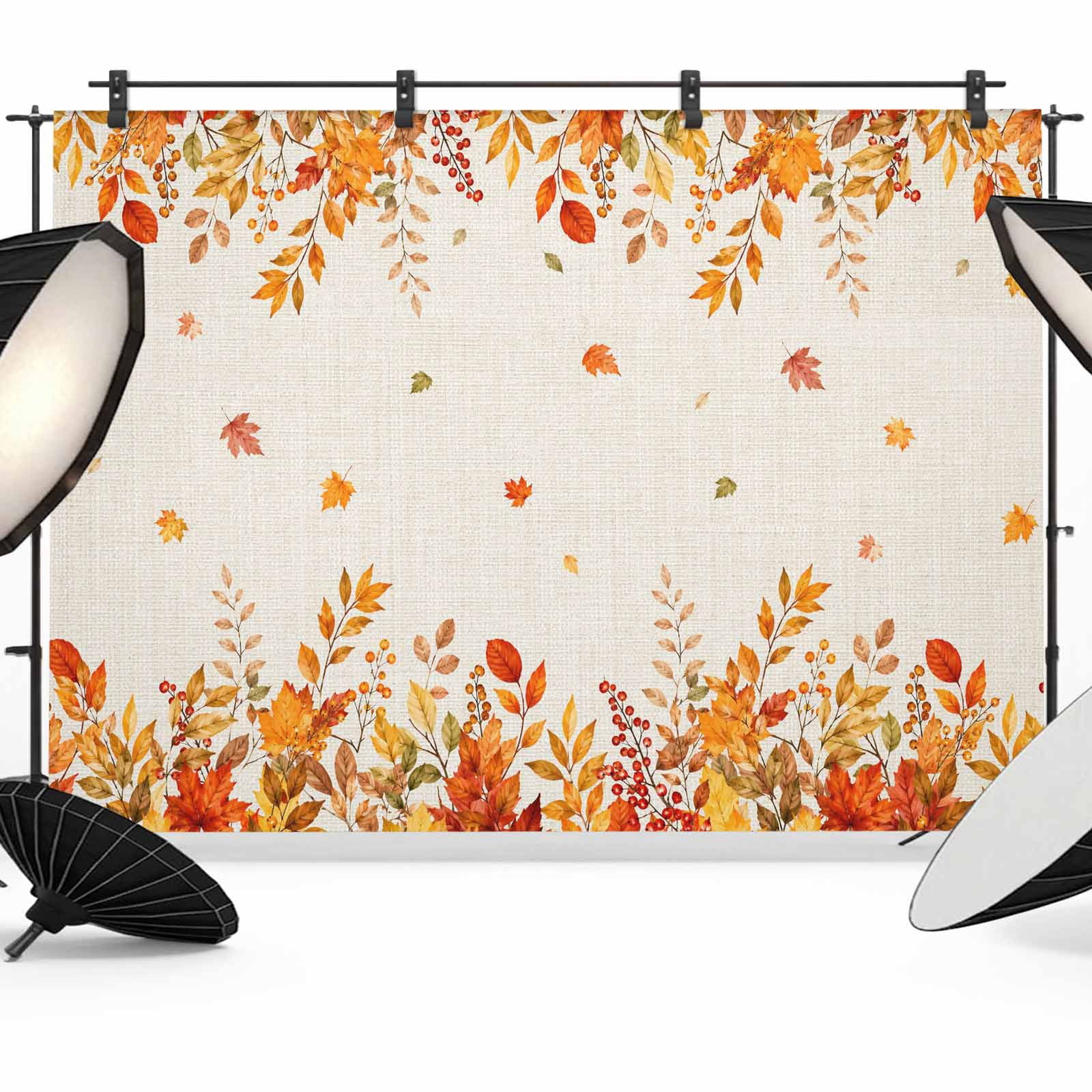 Typical Backdrop 10x8ft Photo Backdrop, Thanksgiving Fall Soft Polyester Backdrop ...