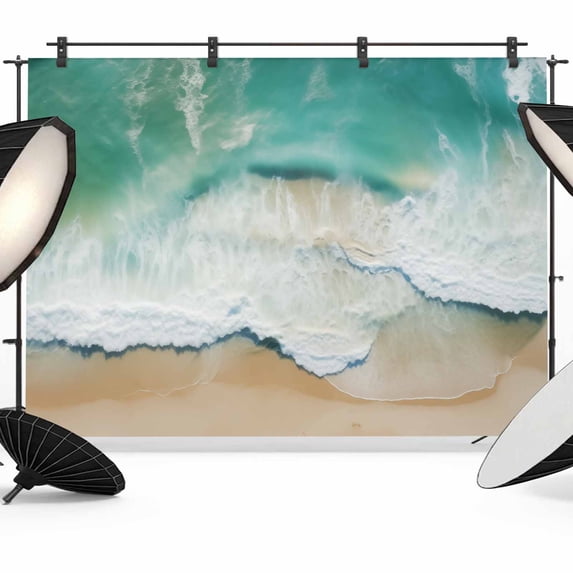 10x8ft Photo Backdrop, Turquoise Coastal Soft Polyester Backdrop ...