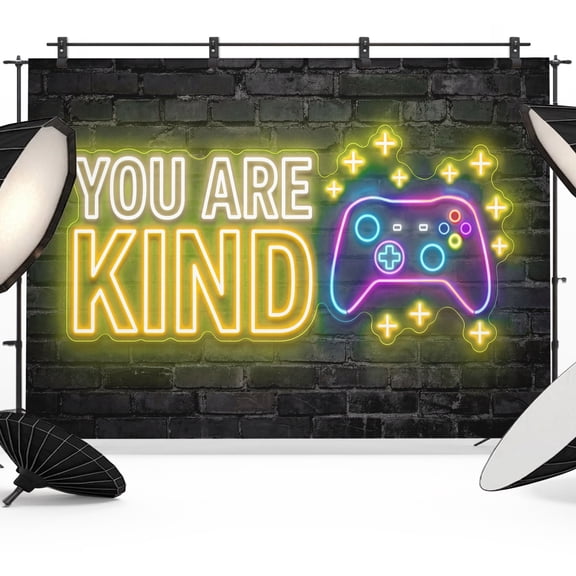 10x8ft Photo Backdrop, Video Games Soft Polyester Backdrop Curtains Photography Backdrops, Modern Game Zone Geometric Graffiti Brick Brushed Background for Photoshoots Studio Video Portrait Parties