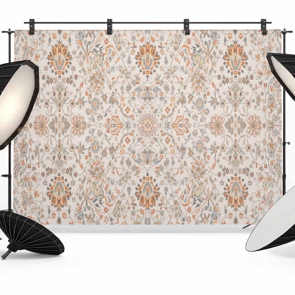 10x8ft Photo Backdrop, Vintage Boho Soft Polyester Backdrop Curtains Photography Backdrops, Retro Southwestern Ethnic Mexican Floral Brushed Background for Photoshoots Studio Video Portrait Parties
