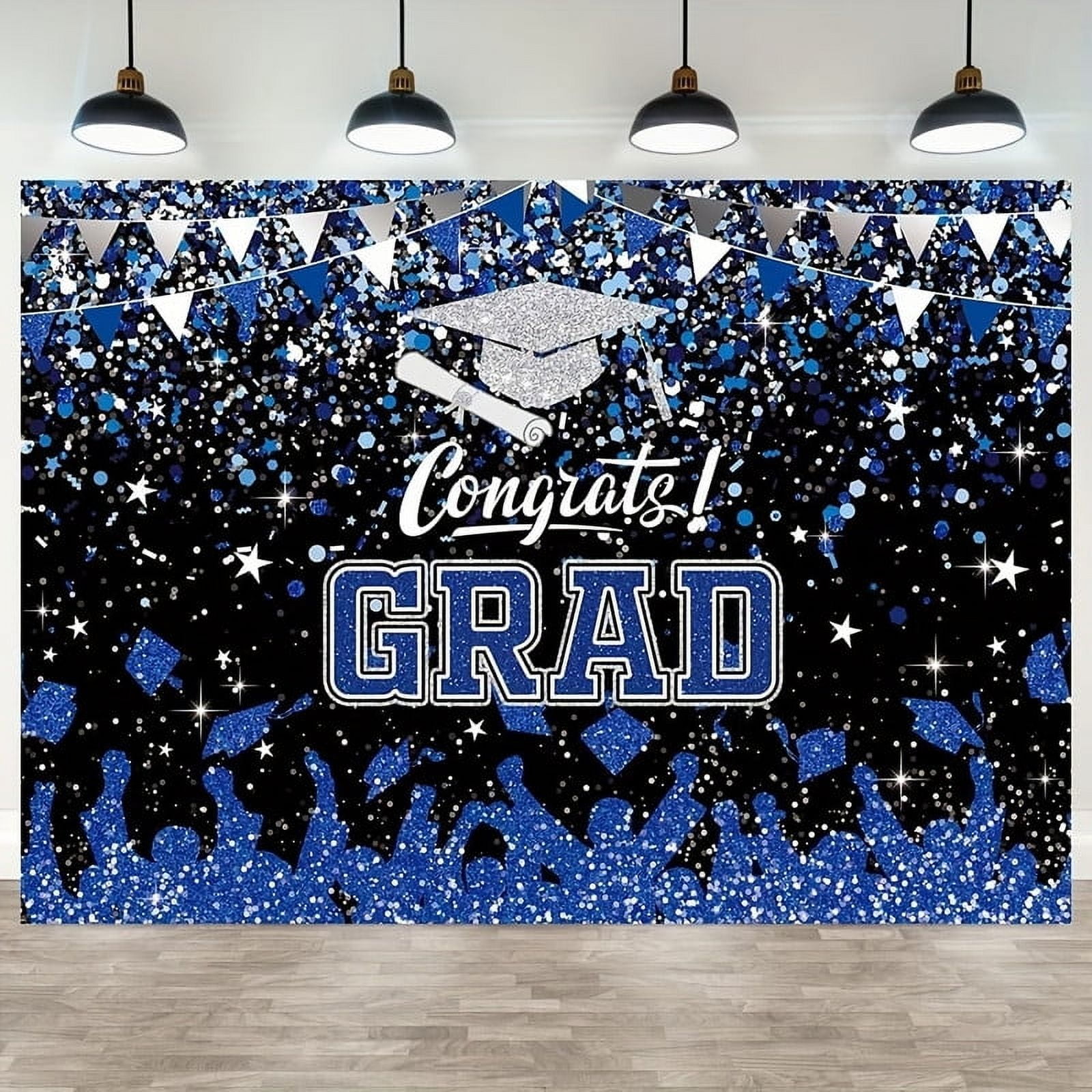 10x8ft Polyester Graduation Backdrop Blue Class of 2025 Photography ...