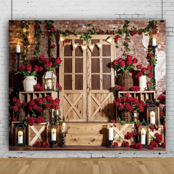 10x8ft Valentines Photo Backdrop Valentines Day Backdrop for Photography Red Rose Floral Photo Background for Adult Lovers Studio Props Backdrop