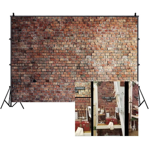 10x8ft Vintage Red Brick Wall Photo Backdrop Newborn Baby Girls Adults Portrait Photography Background Wallpaper Studio Props