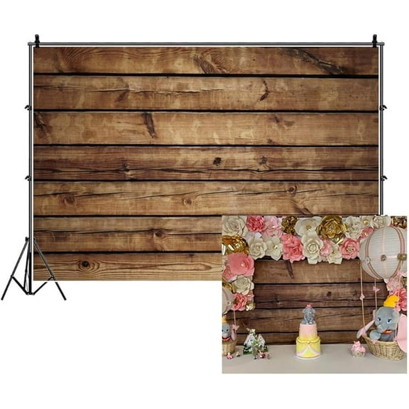 10x8ft Wood Backdrops for Photography Grunge Vintage Worn Wooden Boards Background Seamless Backdrop Brown Photo Wall Wrinkle Free Photography Photo Studio
