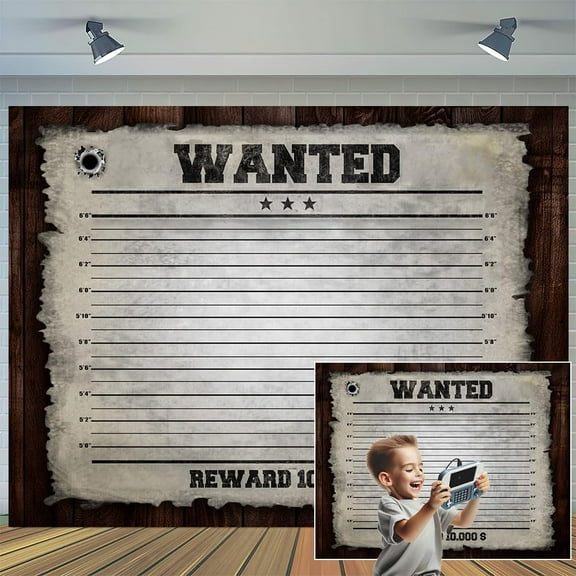 10x8ftPolice Lineup Mugshot Photo Backdrop Money Reward Photography Background, Western Murder Party Jail Prison Suspect Height Chart Backdrops Photo Booth Prop Decorations Wall Decor Tablecloth