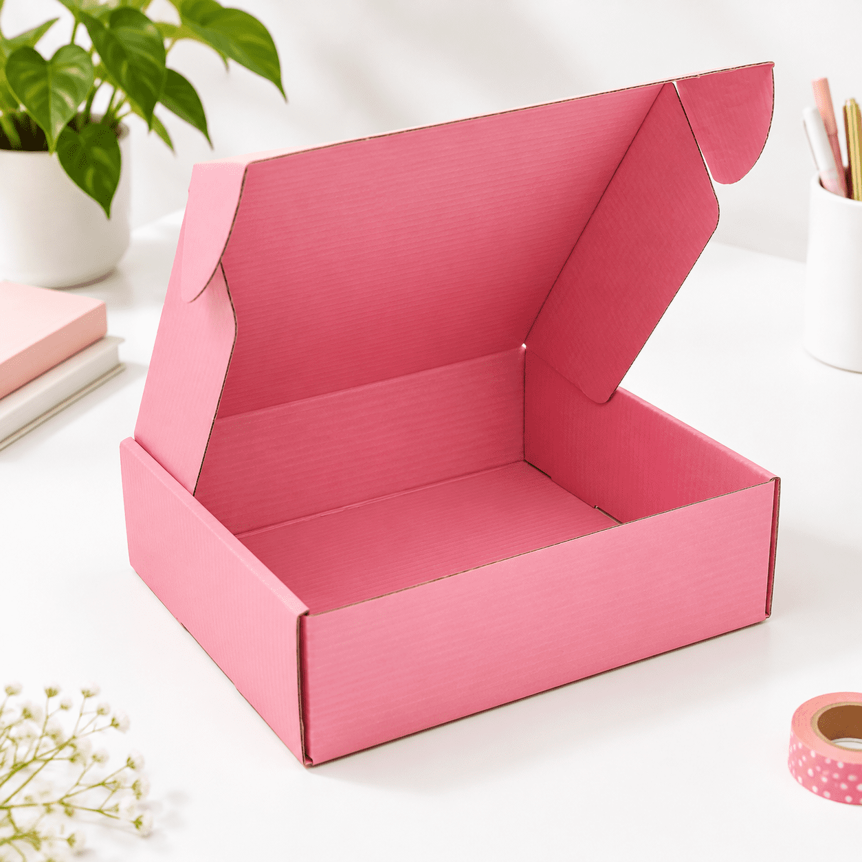 10x8x2.7 Shipping Boxes (25pcs) Pink Mailer Corrugated Cardboard Box ...