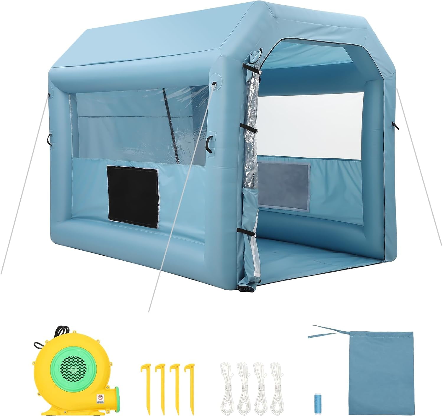 10x8x8 FT Inflatable Paint Booth | Portable Spray Shelter with 480W Blower & 3-Layer Filtration | Heavy-Duty Automotive Painting Tent for Cars, Motorcycles, Furniture & DIY Projects