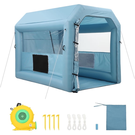 10x8x8 FT Inflatable Paint Booth | Portable Spray Shelter with 480W Blower & 3-Layer Filtration | Heavy-Duty Automotive Painting Tent for Cars, Motorcycles, Furniture & DIY Projects