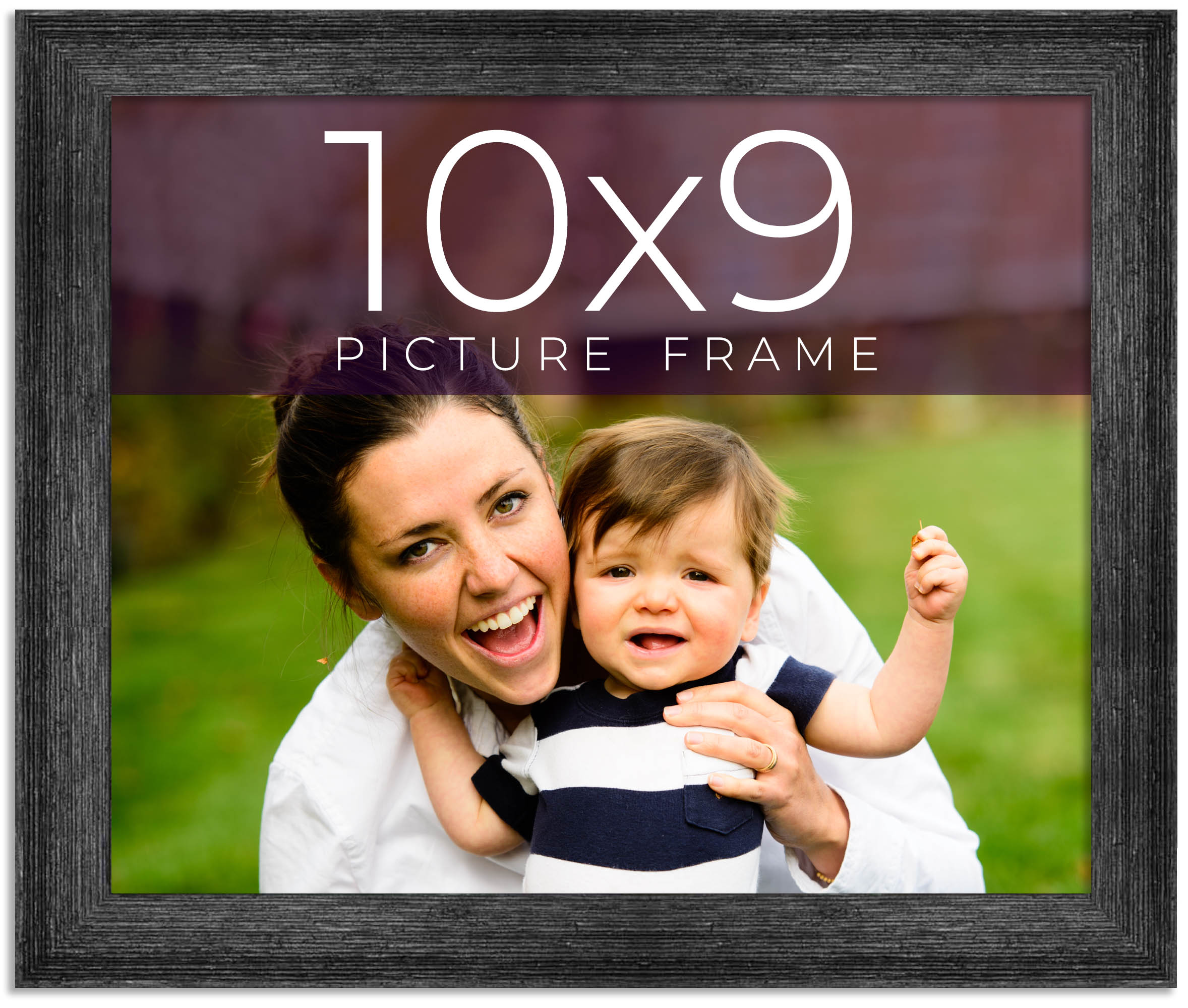 10x9 Frame Black Real Wood Picture Frame Width 1.5 inches | Interior ...