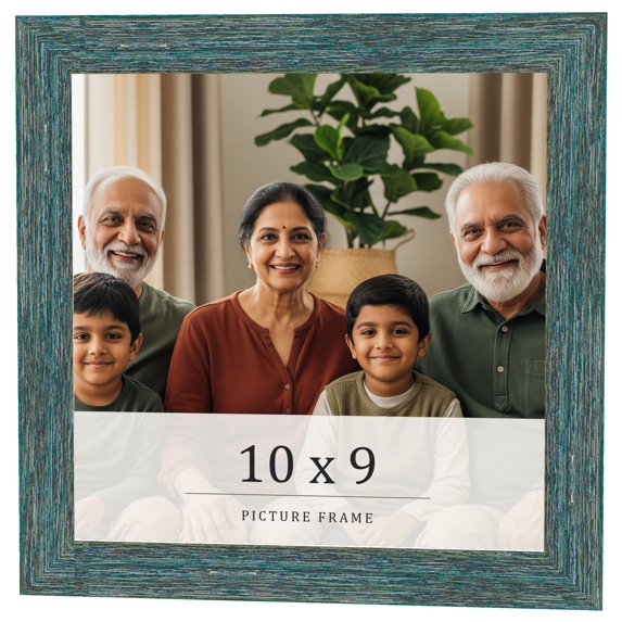 10x9 Frame Blue Rustic Barnwood Solid Wood Picture Frame Width 1.25 Inches | Interior Depth 0.5