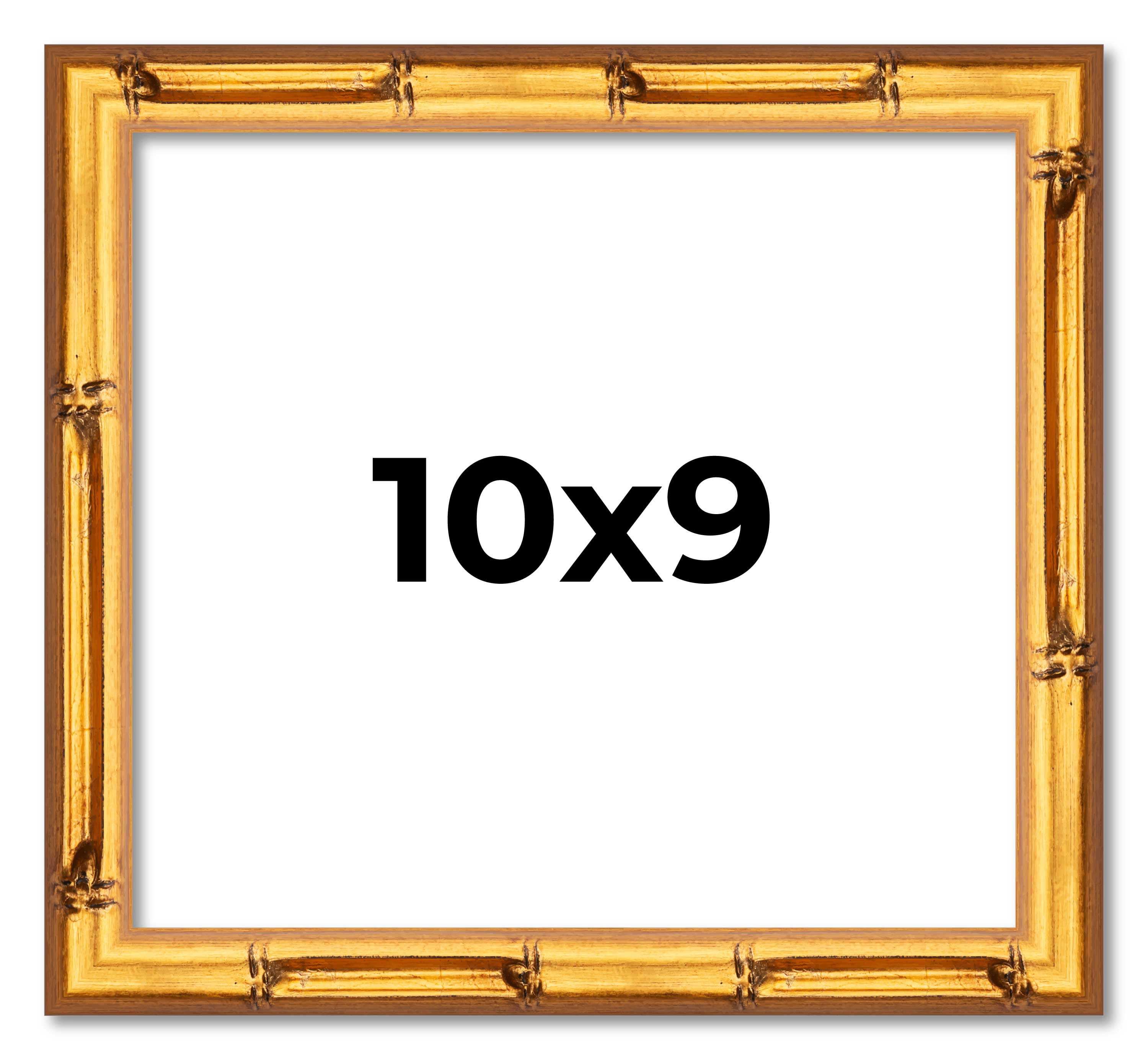 10x9 Frame Gold Bamboo Solid Wood Picture Frame | 1 Inch Moulding Width ...