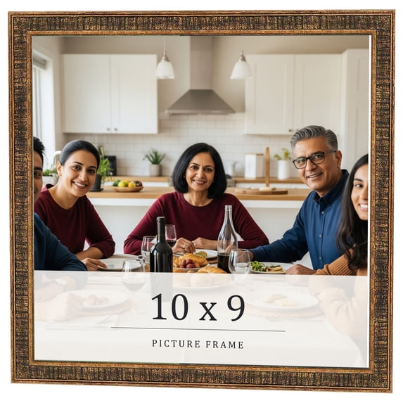 10x9 Frame Gold Kingsley Distressed Solid Wood Picture Frame Width 0.75 Inches | Interior Frame