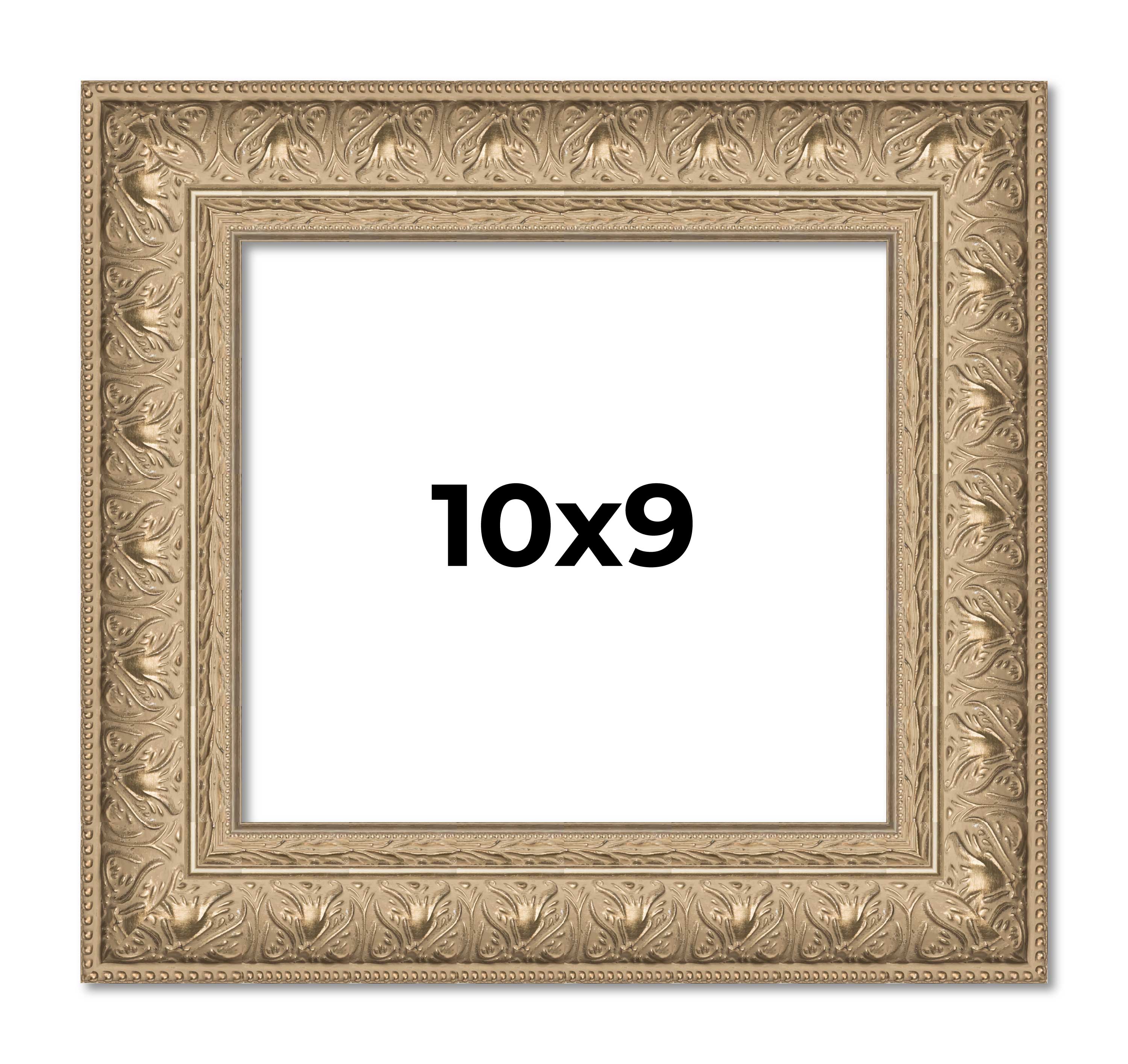 10x9 Frame Ornate Silver Beaded Solid Wood Picture Frame Width 2.5 ...