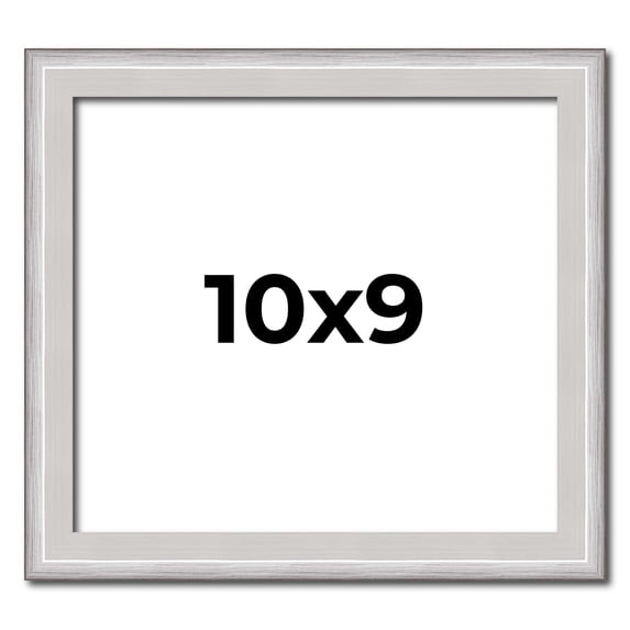 10x9 Frame Silver Inner Slope Bevel Picture Frame | 1 Inch Moulding Width | 0.75 Inch Rabbet Depth