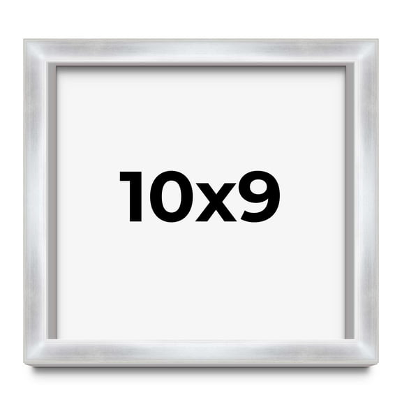 10x9 Frame Silver Whitewashed Wood Grain Solid Wood Shadow Box | 0.75 Inch Moulding Width | 0.75